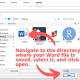 Navigate to the directory where your Word file is saved, select it, and click open.
