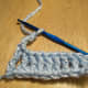 End of row 1 for treble crochet, chain 4 before turning.