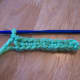 Completed 1st row of single crochet, chain one before turning.