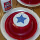 Glue on white circle and blue star to top of bowl.