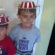 My boys showing off their patriotic hats.