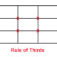 The Rule of Thirds provides suggestions for where to place focal points. The red dots are strong positions, and any of the lines are great.
