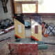 Using an Electric sander for rounding the corners and edges, and final all-over sand down.