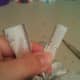 Make sure the ends of the piece you tied on are the same length as the ends that were left on your long piece of ribbon.