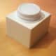 Plain white Barbie K-cup hat with brim