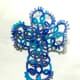 Blue tatted bookmark.