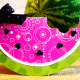 DIY Watermelon Card With Heart Seeds And A Yellow Bee