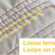 If your thread tension is too low or too loose, loops and/or portions of your top thread will appear on the back of your project. Increase tension.