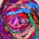 Sari ribbon is also good for crochet and knitting and is also flexible. It produces a more textured result.