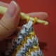 Here is what it will look like with the first 2 bands. Continue doing this 13 more times to complete one side of the anklet.