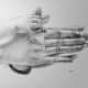 Charcoal drawing of hands, #100