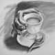 Charcoal drawing of a hand, #80