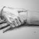 Charcoal drawing of hands, #98