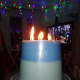 Volcano candle at Christmas