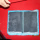 Step #5 Glue the long side of the material to the cardboard, then the short side.