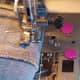 Create two darts to address any pant gaping. This shows sewing the dart.