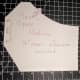 Medium pattern: This pattern is cut large enough to allow a removable dust/pollen mask or industrial N95 mask to be inserted and removed.