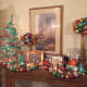 Mantel example of tall objects on the end of the mantel