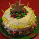 December Birthday Cake. Use candies and cookies to make an easy cake for a birthday.