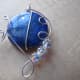 Lapis lazuli with silver wire wrap and Swarovski crystals