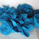 Blue flowers made from an old T-shirt 