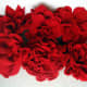 another red t-shirt made into flowers
