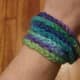 Crocheted bangle bracelet.