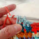 Switching Colors: When you've worked four HDC, pull the alternating color through last three stitches on hook, then work as you did previously #1