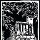 Linocut titled Katy's Heritage by Peggy Woods (First concrete rice dryer in Texas located in the town of Katy.)