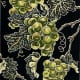 On the Vine hand colored linocut by Peggy Woods