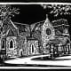 Linocut titled Medieval Inspiration by Peggy Woods - Our Lady of Walsingham Church in Spring Branch, Texas