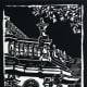 Linocut of St. Blasien in southern Germany created by Peggy Woods