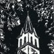 Linocut titled Praha Prayers by Peggy Woods - One of the Painted Churches near Schulenburg, Texas