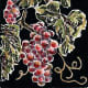 Hand colored linocut of Grapes created by Peggy Woods