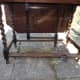 Broken front box stretcher to be replaced by under table shelf.