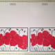Notecards printed on one sheet and scored by paper trimmer.