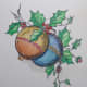 Holly & Christmas Balls with first washes - photo by RedElf