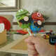 Super Mario paper cut-outs for lollies.