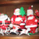 Vintage plastic Santas from the 1950s.
