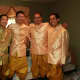 My husband with his wedding party after the hair-cutting ceremony.