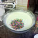 Pour in 1/3 cup of long colored sprinkles and stir well.