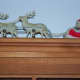 Celluloid Santa &amp; reindeer