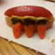 Our monster mouth made with apple slices, peanut butter, and candy corn.