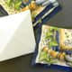 A) Fold tile two ways diagonally