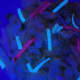 Tortilla strips for salad will glow under a black light.