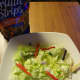 Tortilla strips are crunchy chips made to garnish salads.