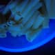 White pasta will look really bright under a black light.