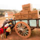 OCC shoeboxes delivered by wagon in Madagascar.
