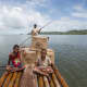 OCC shoeboxes delivered by raft in Fiji.