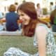 Girl in floral dress, c. 1973. 